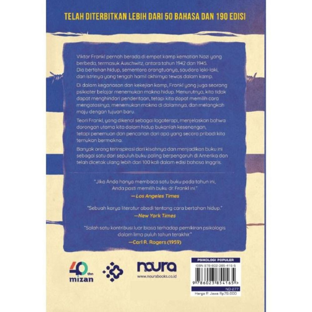 Resensi Buku Man's Search for Meaning yang Bikin Kita Mikir Lagi Soal Arti Hidup